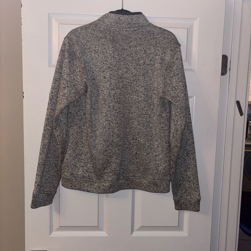 Eddie Bauer Grey Heather Zip-Neck Pullover Sweater Men’s Size Medium - Picture 3 of 4